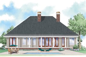 Exterior - Rear Elevation for Colonial House Plan #930-287 - 3 bed, 2.5 bath
