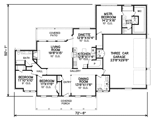 Southern Floor Plan - Main Floor Plan #65-340
