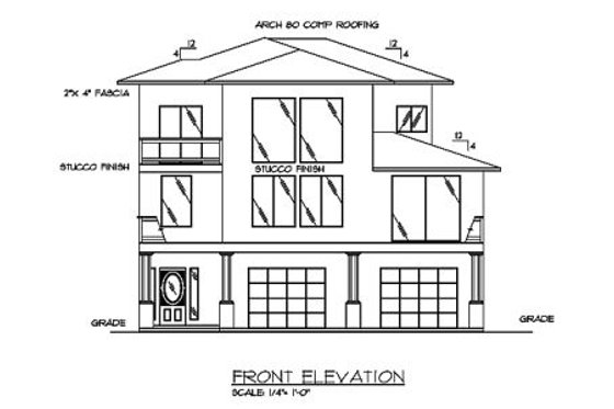 Exterior - Other Elevation for Modern House Plan #117-440 - 3 bed, 3 bath