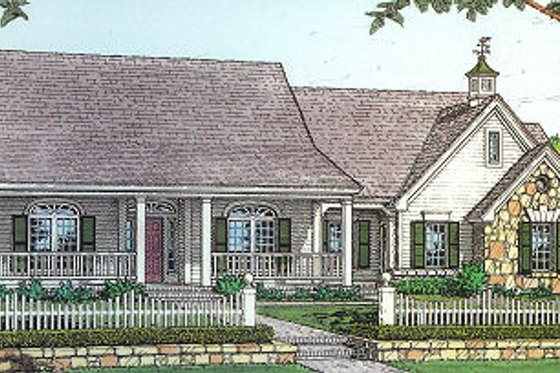 Exterior - Front Elevation for Country House Plan #310-604 - 3 bed, 2 bath
