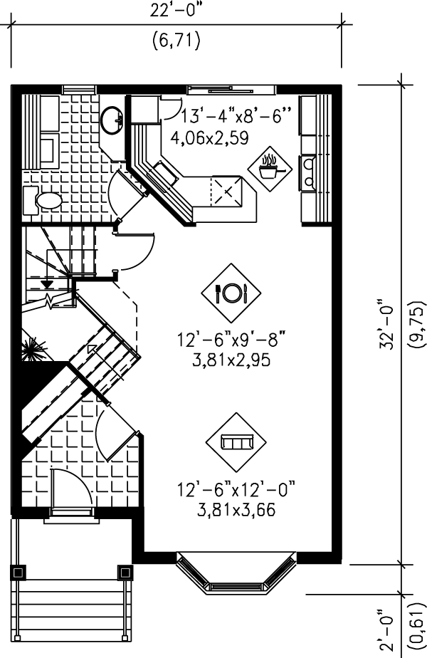 European Floor Plan - Main Floor Plan #25-205