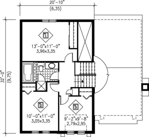 Modern Floor Plan - Upper Floor Plan #25-4248