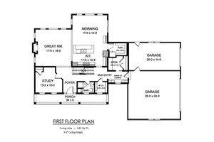 Floor Plan - Main Floor for Farmhouse House Plan #1010-248 - 5 bed, 3 bath