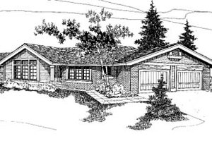 Ranch Exterior - Front Elevation Plan #60-135
