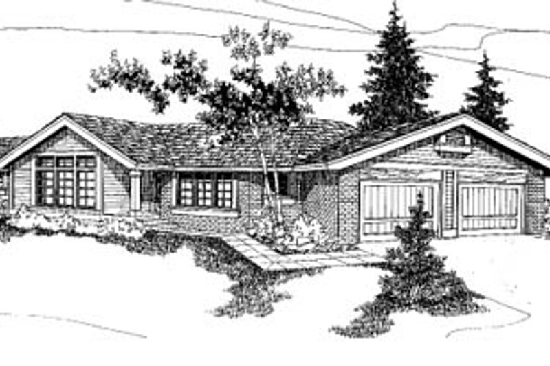 Dream House Plan - Ranch Exterior - Front Elevation Plan #60-135