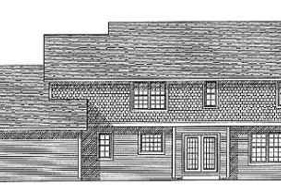 Exterior - Rear Elevation for Traditional House Plan #70-347 - 4 bed, 2.5 bath