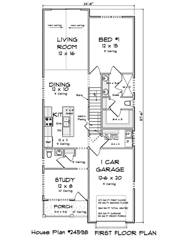 House Blueprint - Cottage Floor Plan - Main Floor Plan #513-2391