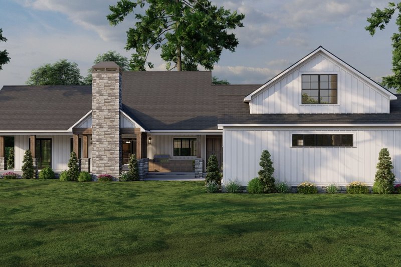 Home Plan - Exterior - Rear Elevation 1 for Farmhouse House Plan #923-393 - 3 bed, 3.5 bath