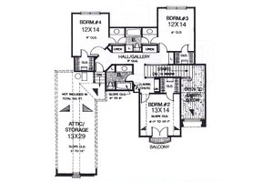 Floor Plan - Upper Floor for European House Plan #310-937 - 4 bed, 4 bath