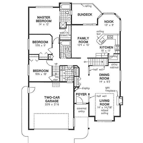 House Design - Traditional Floor Plan - Main Floor Plan #18-1003
