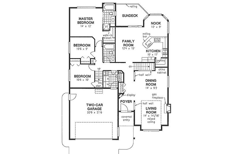 Home Plan - Floor Plan - Main Floor for Traditional House Plan #18-1003 - 4 bed, 2 bath