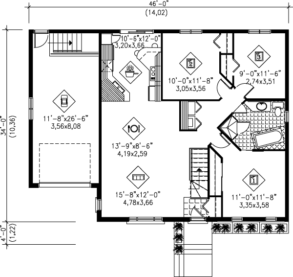 Ranch Floor Plan - Main Floor Plan #25-1121