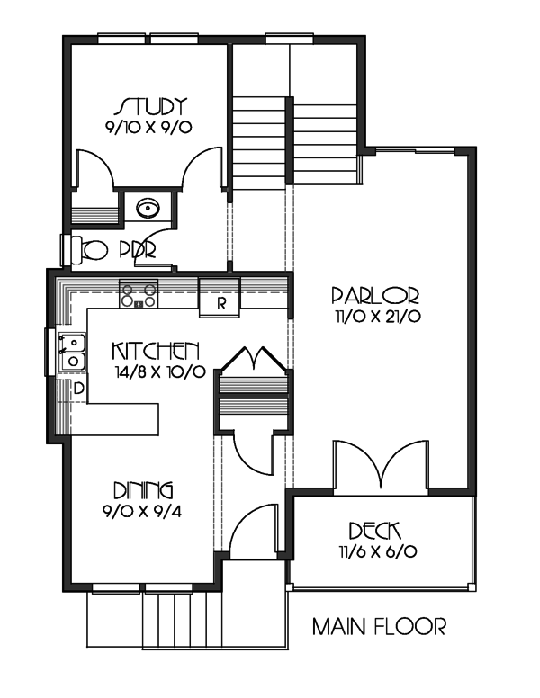 Craftsman Floor Plan - Main Floor Plan #423-63