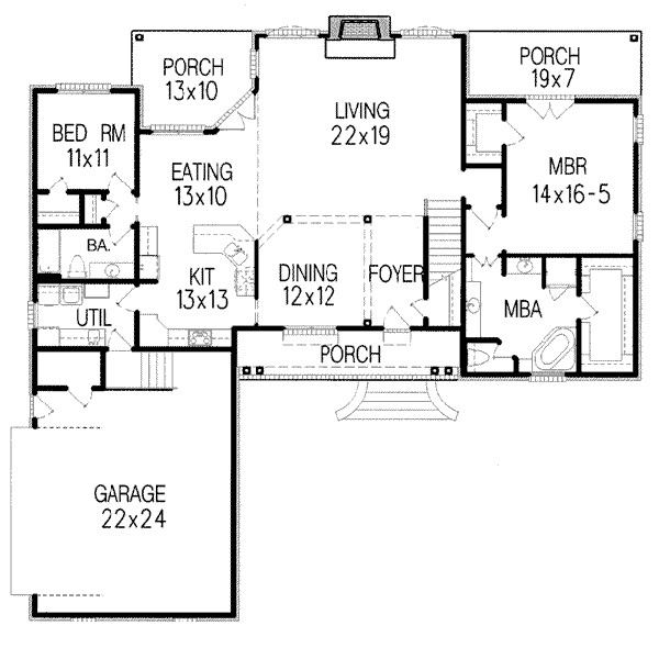 European Floor Plan - Main Floor Plan #15-204