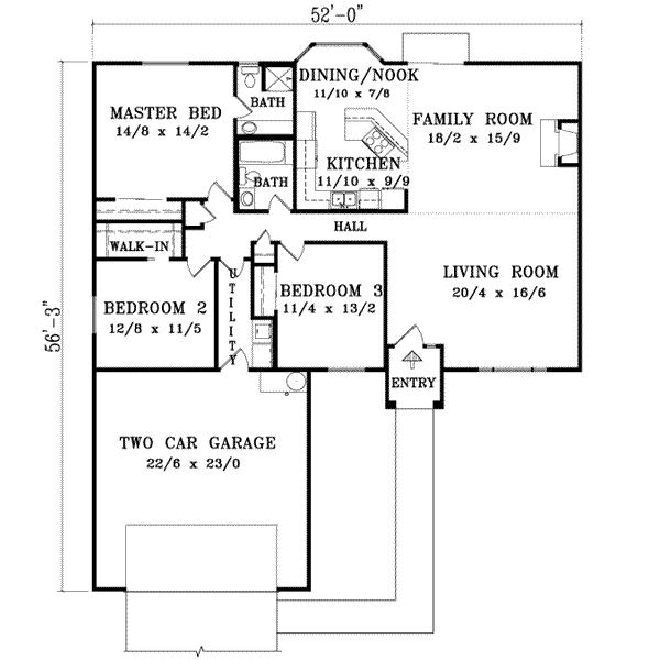 Home Plan - Adobe / Southwestern Floor Plan - Main Floor Plan #1-1010