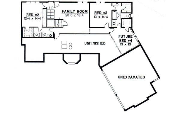 European Floor Plan - Lower Floor Plan #67-370