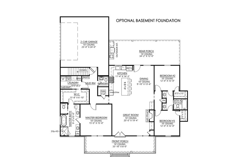 House Blueprint - Optional Basement
