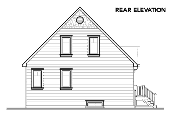 Exterior - Rear Elevation for Cottage House Plan #23-2283 - 3 bed, 2 bath