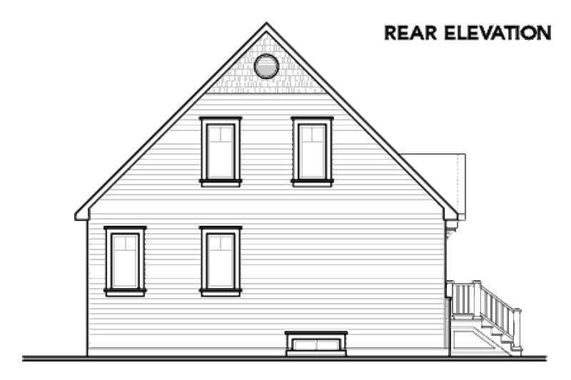 Home Plan - Exterior - Rear Elevation for Cottage House Plan #23-2283 - 3 bed, 2 bath