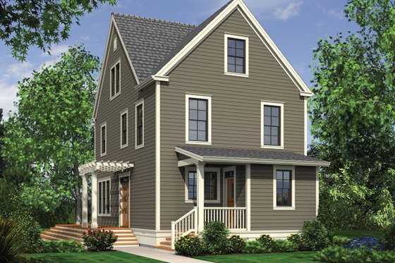 Exterior - Rear Elevation for Colonial House Plan #48-1008 - 3 bed, 2.5 bath