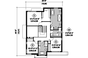 Floor Plan - Upper Floor for Contemporary House Plan #25-4374 - 3 bed, 2 bath