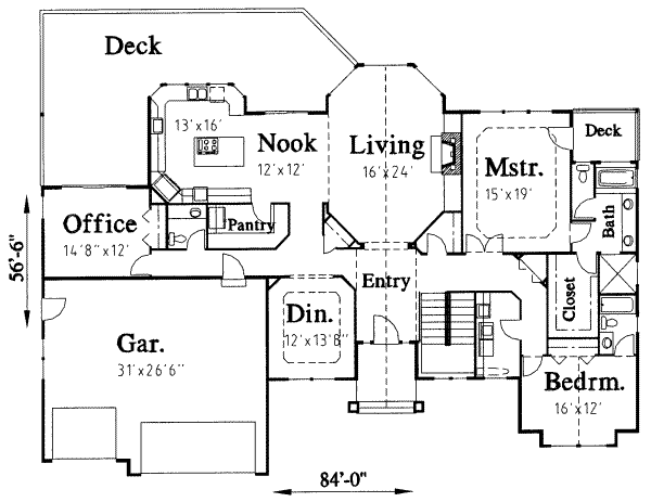 Traditional Floor Plan - Main Floor Plan #303-459