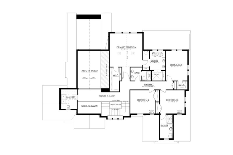 Dream House Plan - Floor Plan - Upper Floor for European House Plan #1114-121 - 4 bed, 3 bath