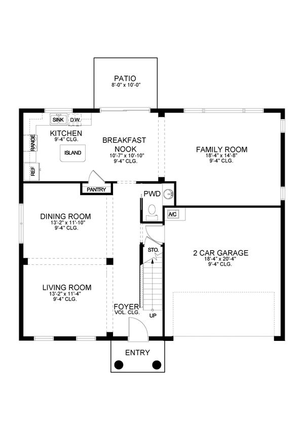 House Blueprint - Traditional Floor Plan - Main Floor Plan #1058-202