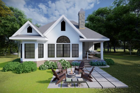 Exterior - Rear Elevation for Cottage House Plan #1094-14 - 2 bed, 2 bath