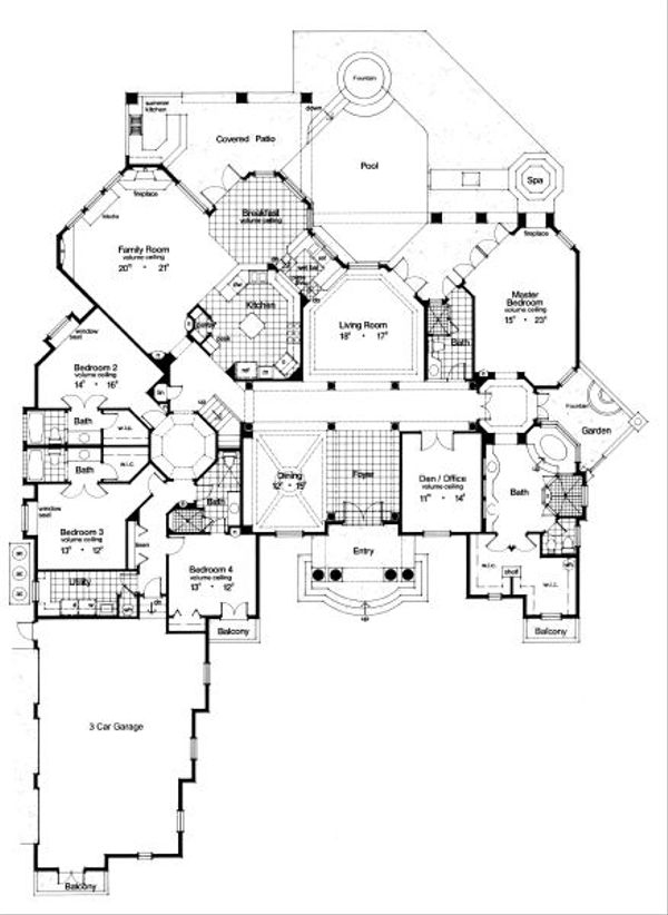 European Floor Plan - Main Floor Plan #417-431