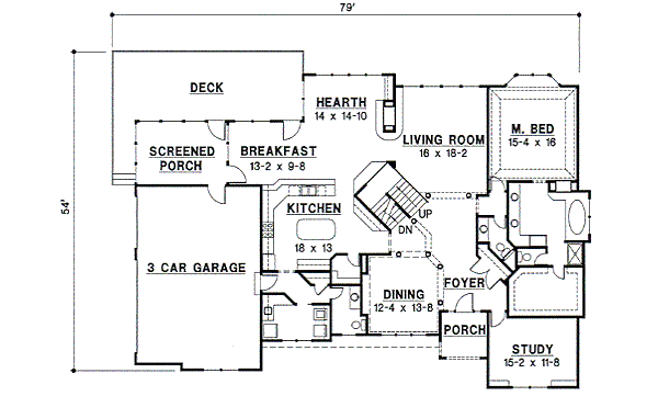 European Floor Plan - Main Floor Plan #67-238