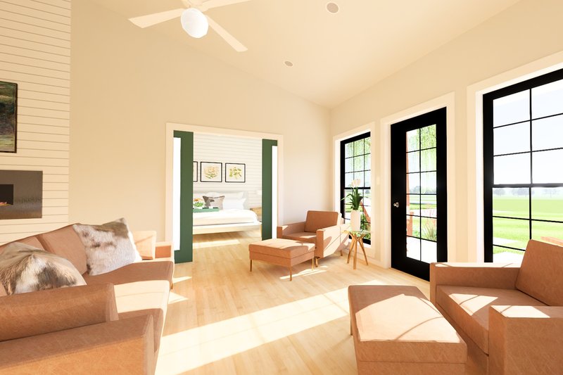 House Blueprint - Interior - Family Room 2 for Farmhouse House Plan #126-247 - 3 bed, 2 bath