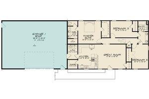 Floor Plan - Main Floor for Barndominium House Plan #923-234 - 3 bed, 2 bath