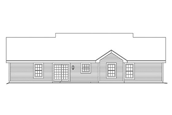 Exterior - Rear Elevation for Ranch House Plan #57-331 - 3 bed, 2 bath