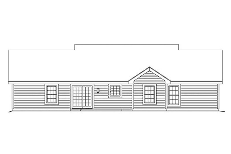Dream House Plan - Exterior - Rear Elevation for Ranch House Plan #57-331 - 3 bed, 2 bath
