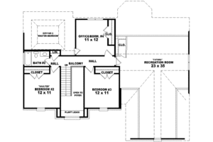 Floor Plan - Upper Floor for European House Plan #81-811 - 3 bed, 2.5 bath