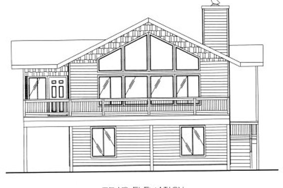 Exterior - Rear Elevation for Modern House Plan #117-422 - 3 bed, 2.5 bath