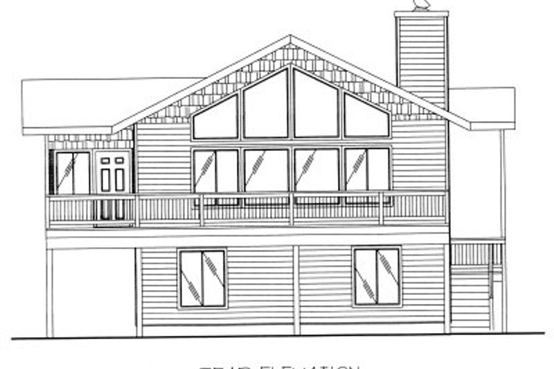 Dream House Plan - Exterior - Rear Elevation for Modern House Plan #117-422 - 3 bed, 2.5 bath