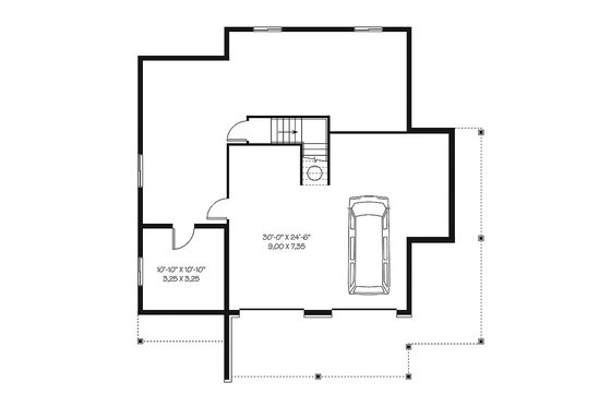 Floor Plan - Lower Floor for European House Plan #23-2627 - 4 bed, 3 bath