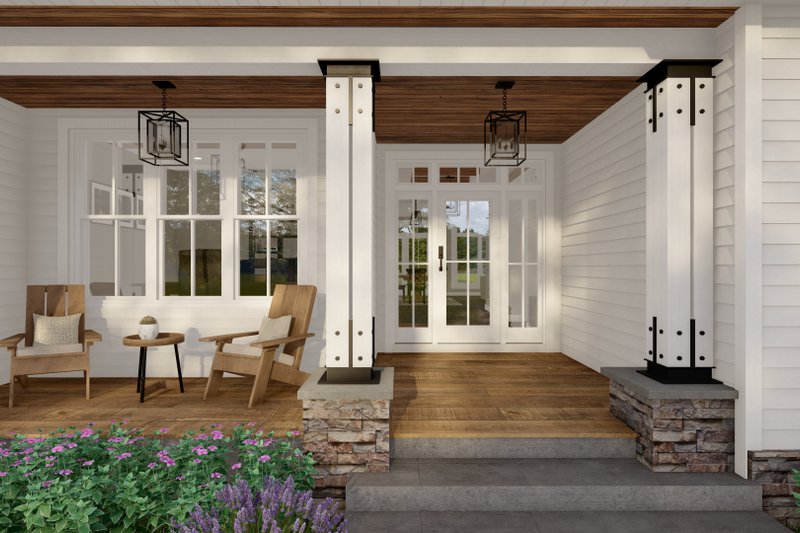 House Plan Design - Exterior - Covered Porch for Traditional House Plan #51-1243 - 3 bed, 2 bath