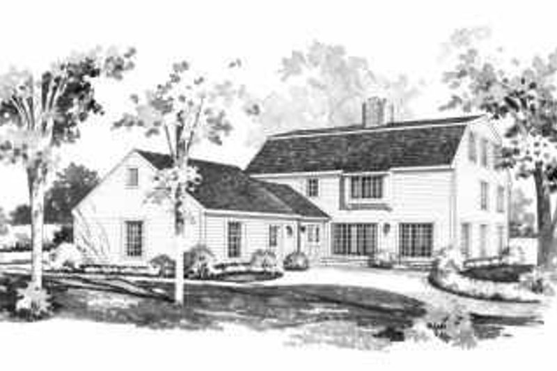 Home Plan - Exterior - Rear Elevation for Colonial House Plan #72-369 - 4 bed, 3.5 bath