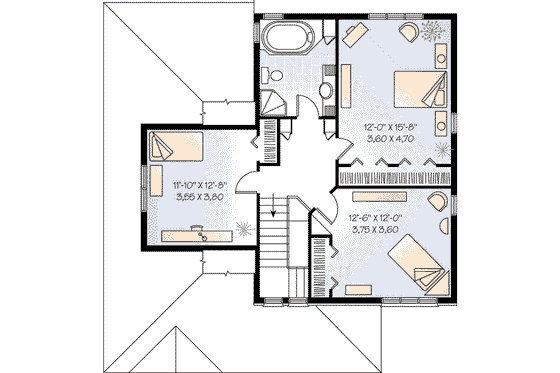 Floor Plan - Upper Floor House Plan #23-504 - 4 bed, 2.5 bath