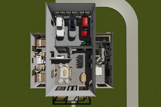 Floor Plan - Main Floor 1 for Barndominium House Plan #513-2225 - 3 bed, 2 bath
