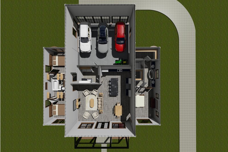 Architectural House Design - Floor Plan - Main Floor 1 for Barndominium House Plan #513-2225 - 3 bed, 2 bath