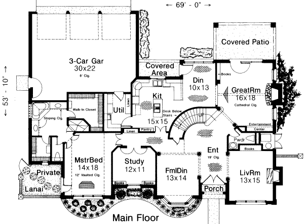 European Floor Plan - Main Floor Plan #310-180