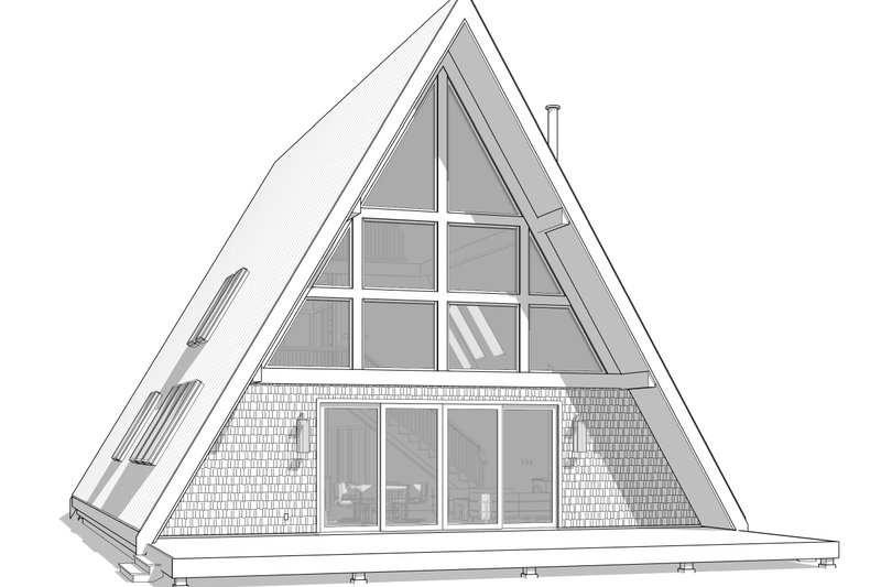 House Blueprint - Exterior - Rear Elevation 1 for Cottage House Plan #1114-33 - 4 bed, 3 bath