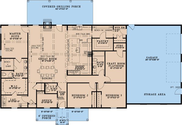 House Blueprint - Farmhouse Floor Plan - Main Floor Plan #923-441