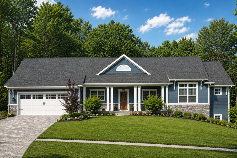 Architectural House Design - Exterior - Front Elevation 2 for Craftsman House Plan #928-142 - 2 bed, 2.5 bath