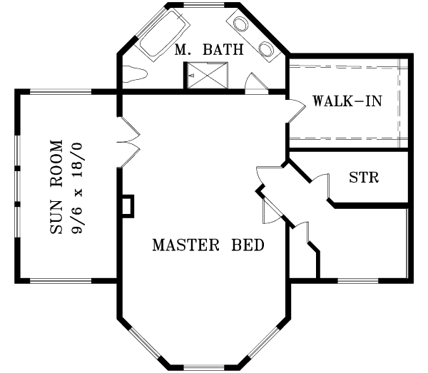 Modern Floor Plan - Upper Floor Plan #1-1398