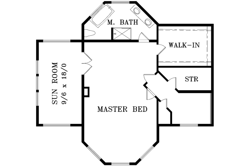 Dream House Plan - Floor Plan - Upper Floor for Modern House Plan #1-1398 - 1 bed, 2 bath